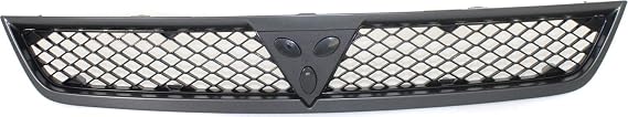 Evan Fischer Grille Assembly Compatible with 2008-2015 Mitsubishi Lancer Silver Shell with Black Insert Plastic For Models With Standard Type Bumper
