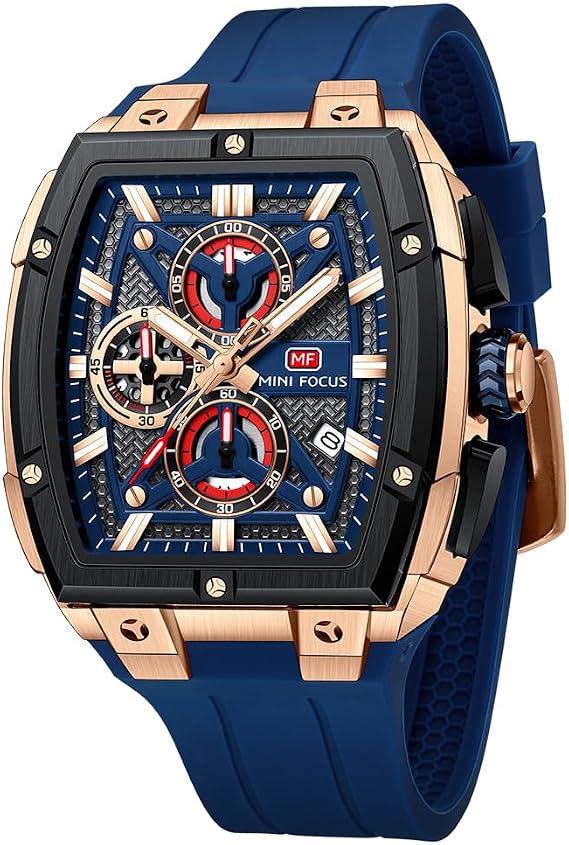 MF MINI FOCUS Men's Watch Analog Wrist Watchh for Men with Chronograph,Ideal for Sports Enthusiasts and Daily Wear