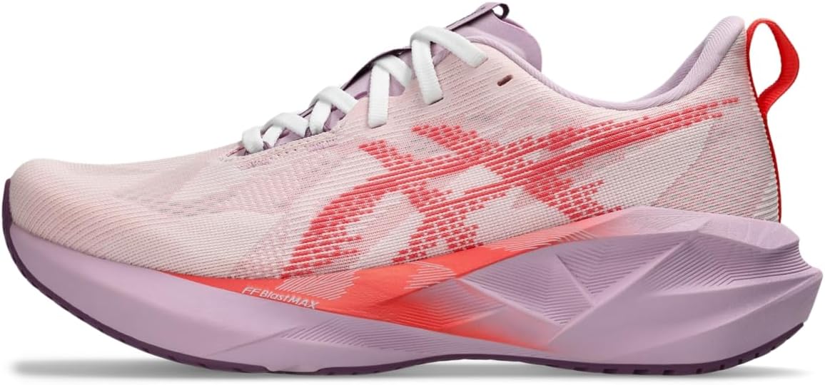 ASICS Women's NOVABLAST 5 Running Shoe, White/Coral Leaf, 10