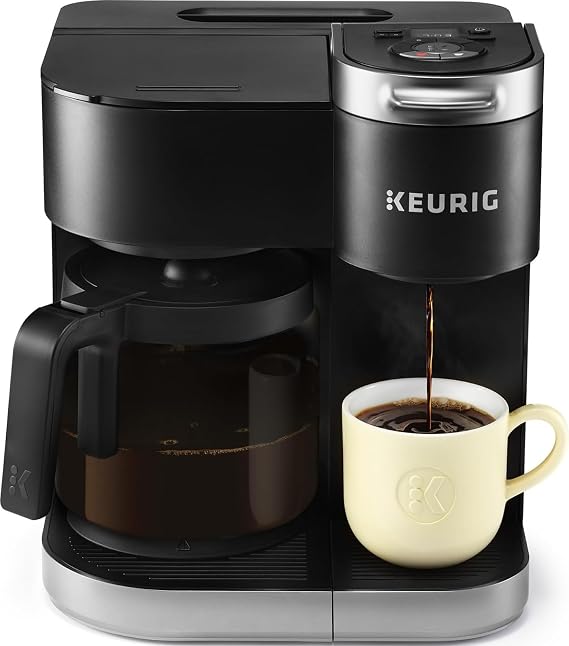 Keurig K-Duo Single Serve K-Cup Pod & Carafe Coffee Maker, with Multiple Brew Sizes, 60oz Removable Reservoir, Programmable Auto Brew Carafe, Black | Multiple Brew Sizes, Removable Reservoir, Programmable Auto Brew Carafe