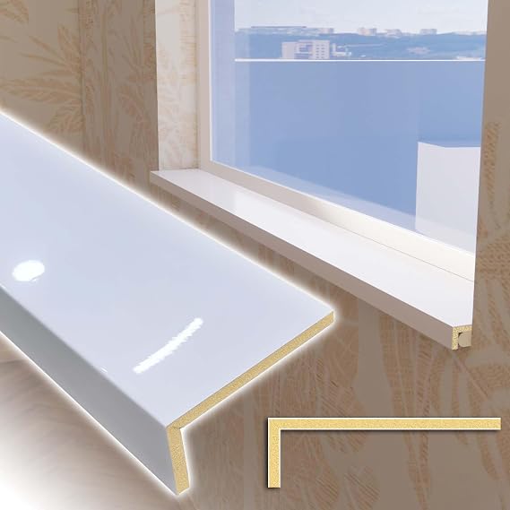 White Window Sill Protector 36 inch Wide, 6 inch Deep Waterproof PVC Window Sills Cover Board, Cuttable Windows Replacement Plate for Decor