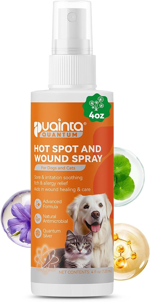 PUAINTA Dog Hot Spot Spray for Itch Relief - Quantum Silver Pet Skin Care