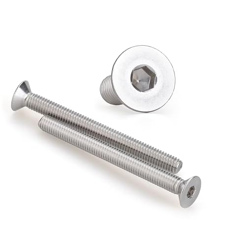 M2.5 x 30mm 40 Pcs Flat Head Socket Cap Screws, Countersunk Bolts, DIN 7991, 304 Stainless Steel, Fully Threaded, Bright Finish, Allen Hex Drive,for Furniture, DIY, 3D Printing