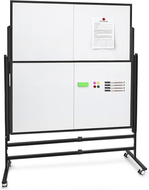 72x60 Inch Large Rolling Whiteboards on Wheels Height Adjustable