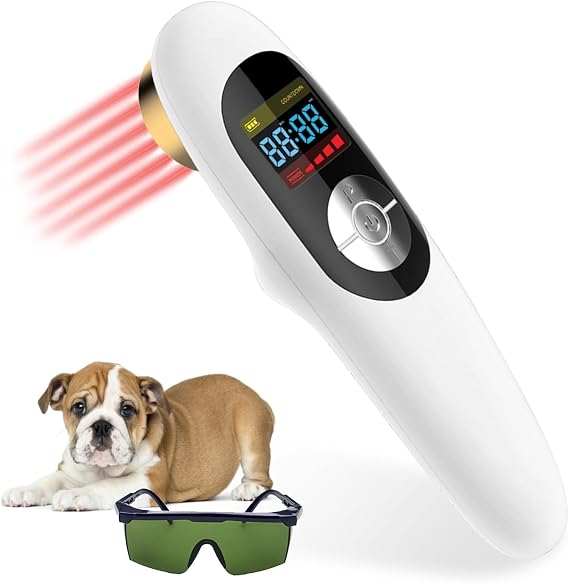 Red Light Therapy for Dogs - 12x 650 nm & 1 x808nm Infrared Red Light Therapy Vet Device with Goggles, Portable Therapy Device for Pain Relief Arthritis, Spinal, Promote Blood Circulation Storage Bag