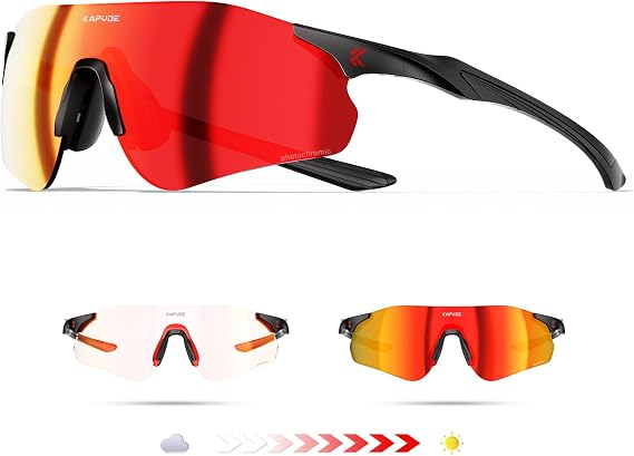 KAPVOE Photochromic Cycling Sunglasses UV400 22g TR90 Men Women K108