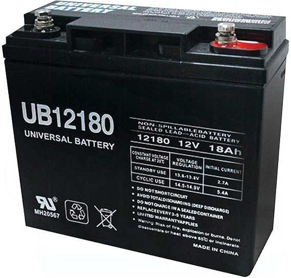 Universal Power Group UB12180 12V 18AH SLA Internal Thread Replacement for Vision CP12180