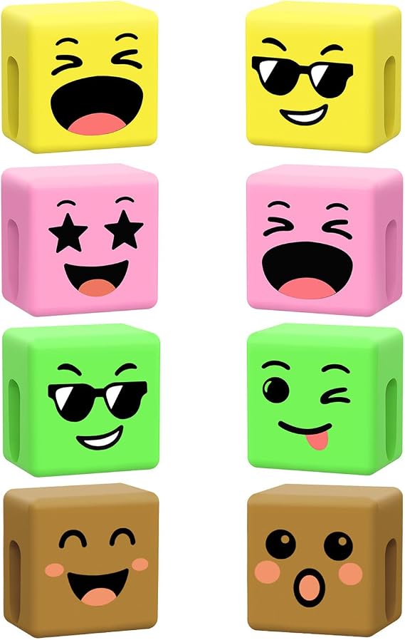 Stocking Stuffers for Teens Girls Boys Adults Kids: Cell Phone Holder Clip Dual-Sided Mood Cubes for Phone Stand Holder Accessory for Men Women Cool Gadgets Funny Birthday Gifts for Christmas 4 Pack
