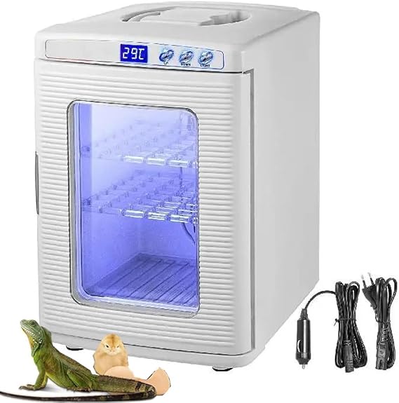 Reptile Egg Incubator, 25L Portable Chameleon Lizard Turtle Incubation Hatcher, Cooling & Heating Brooders Thermostat Box, Scientific Lab Hatching Eggs Incubator, Breeding for Snake Tortoise