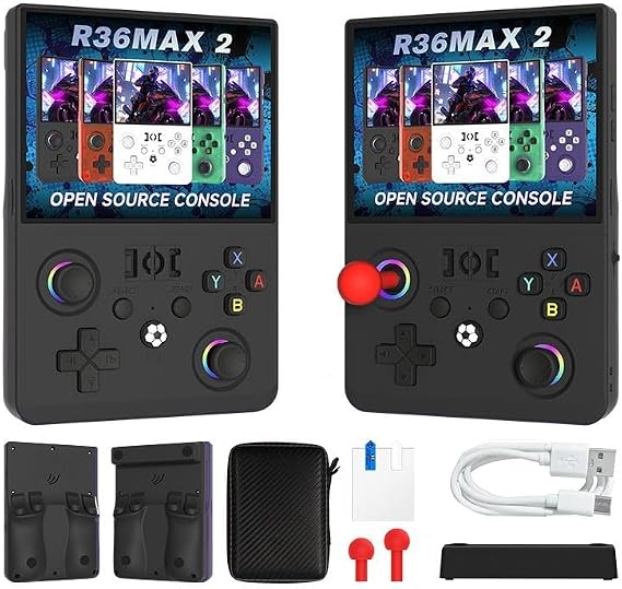R36 MAX II Retro Handheld Game Console, 4.5Inch IPS Portable Video Game Console, 128GB PreLoaded 22000+ Classic Retro Games, OpenSource Linux System, 4000mAh Battery, WiFi Multiplayer, Dual TF Slot