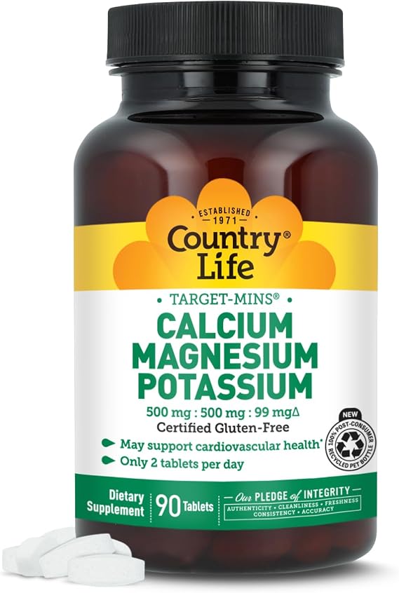 Country Life Calcium Magnesium Potassium, 90 CT