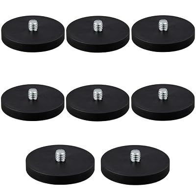 MUTUACTOR Neodymium Pot Magnets Heavy Duty,14-20 20lbs Round Magnet with Threaded Stud,8pcs Strong Rare Earth Magnets for Mounting LED Lighting Camera Tools and Other Equipment