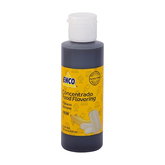 ENCO Flavoring 4.05 fl.oz (120ml) for ice cream, popsicles, aguas frescas, jellies, and more (adds flavor and color) (Banana)