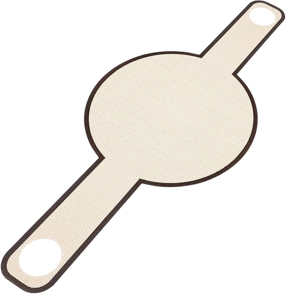 Cabilock Bread Baking Mat Practical Dough Transfer Mat with Long Handles Smooth Non-Sticky Surface Reusable Kitchen Baking Cushion for Oven Use Easy to Clean