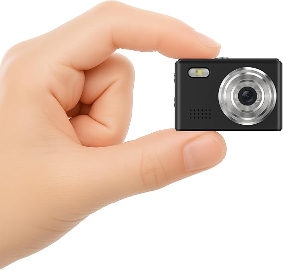 Mini Digital Camera, Portable Keychain Camera, 64GB Card, Black