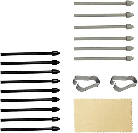 (15pcs Pack) Tab s7 fe Stylus Pen Replacement Hard Nibs,Galaxy tab s7 fe Pen Tips Replacement Parts for Samsung Galaxy tab s7 fe (Black + Gray)