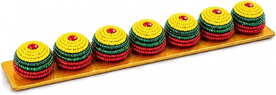 Saptapadi Sopari,Decorative Saptapadi sopari,Meenakari Crafted Wedding Item,Gujrati Lagna Item,Hindu Rituals Wedding Item (Yellow Green Red)