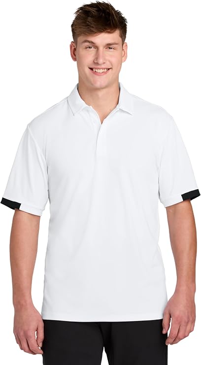 SPORT-TEK Unisex Club Colorblock Polo | Moisture Wicking Collared Shirt for Men & Women, Odor Resistant, Breathable Mesh