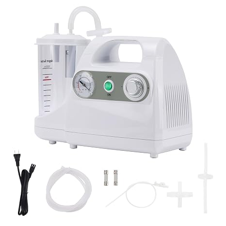 Portable Electric Suction Machine, Medical Phlegm Aspirator with 1000cc Suction Canister for Home and Veterinary Use