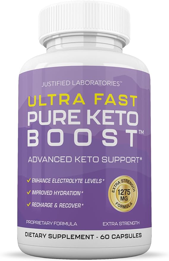 Justified Laboratories Ultra Fast Pure Keto Boost - 60 Capsules - Ketogenic Support from Apple Cider Vinegar, Green Tea Leaf, Vitamin C, Vitamin D3 & Extra Virgin Olive Oil - 30 Servings