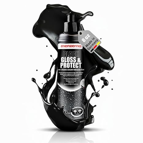 MENZERNA Black Gloss & Protect 8 oz I 2-in-1 Black Car Polish & Sealant
