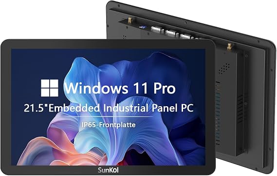 21.5 inch Embedded Industrial Panel PC,Capacitive 1920 * 1080 Touch Screen,VESA Bracket,Windows 11 Computer for Automation,2xLAN,4xUSB,2xRS485,4xRS232(I3-1215U,16GB-DDR4 RAM 256GB SSD)