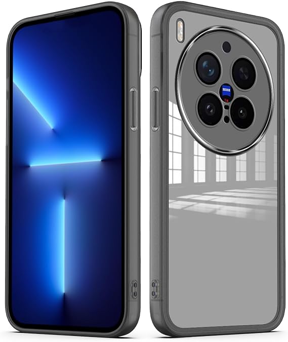 YUXING Transparent Case for Vivo X300 Pro with Camera Lens Protector Soft Ultra Thin Slim Shockproof Bumper Back Cover - Black