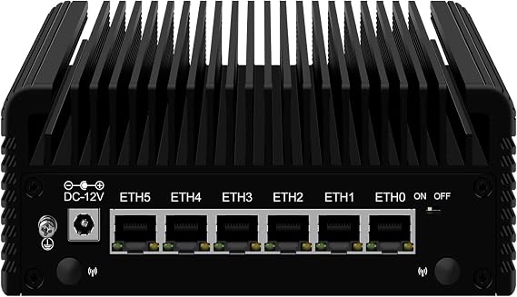Mini PC N150 (Upgraded N100) Firewall Appliance 6 Port i226-V 2.5GbE LAN Mini Computer Fanless Micro PC DDR5 8GB RAM 128GB NVMe SSD USB Type-C 3-Display Support Pfsense