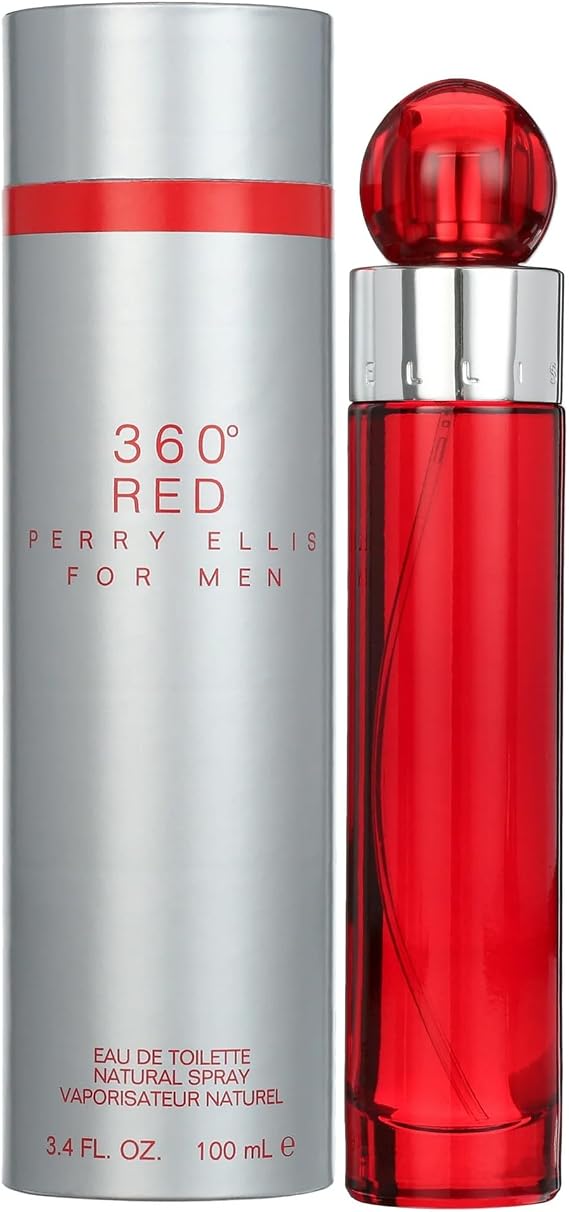 Perry Ellis 360 Red Eau De Toilette Spray for Men - Mens Cologne, Long Lasting Perfume, EDT, Fragrance with Notes of Clove, Cinnamon & Patchouli - 3.4 fl oz (100 mL) |