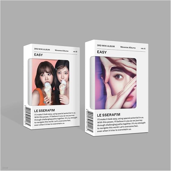 LE SSERAFIM Easy 3rd Mini Album Weverse Albums Random Version Outer Box+20p Card+1p QR PhotoCard+1ea User Guide+Tracking Sealed LSFM