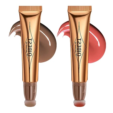 Liquid Contour Beauty Wall Face Highlighter and Bronze Stick Attached with Pillow Applicator Shimmer Long Lasting Silky Cream Face Highlighter Bronze Makeup Stick #2 Pieces (01-03)