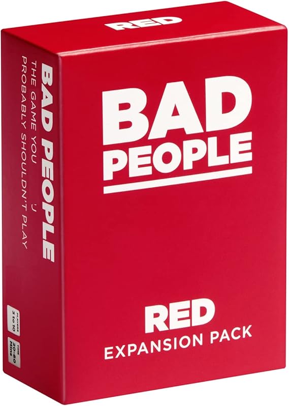 BAD PEOPLE Party Game - RED Expansion -100 New Question Cards for The Hilarious Adult Card Game for Fun Parties and Board Games Night with Your Group - Find Out What Your Friends Really Think of You