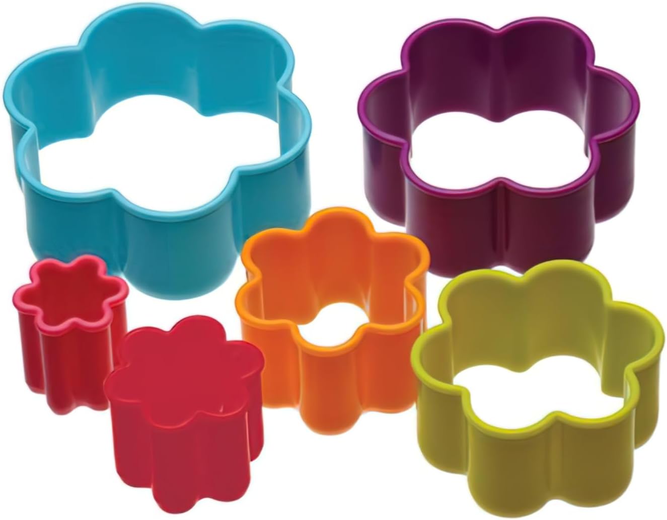 Colourworks Set of Six Plastic Flower Shaped Cookie Cutters