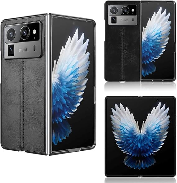 Case for Tecno Phantom V Fold2 Case Ultra-thin Dermatoglyph phone case, Tecno Phantom V Fold2 PU+PC+TPU phone case, Cover for Tecno Phantom V Fold2-Black
