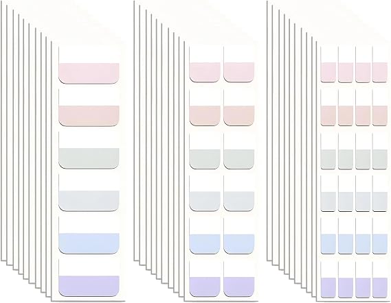 420 Pcs Sticky Index Tabs, Transparent Annotation Tabs, Repositionable Page Sticky Tabs for Notebooks (Morandi)