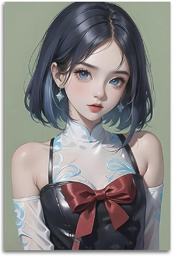 Anime Sexy Beautiful Lady Poster Hot Girls Poster Decorative Painting Canvas Wall & Art Picture Print Modern Family Bedroom Decor 12x18inch(30x45cm)