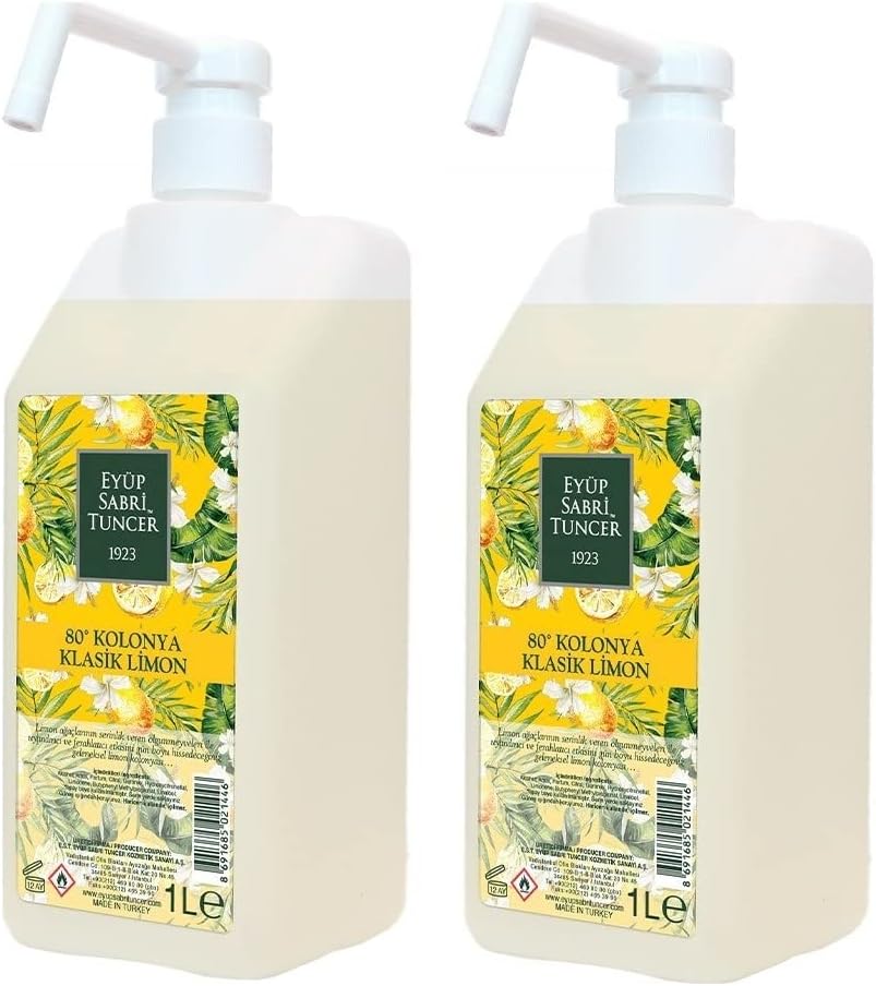 Eyüp Sabri Tuncer Classic Lemon Cologne 1 liter - Spray Head x 2 Pieces