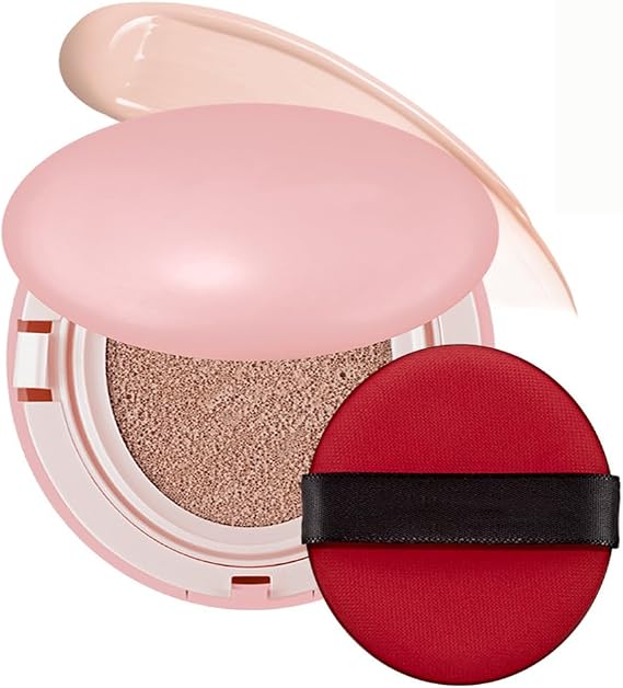Cushion Foundation - Korean Semi-Matte Waterproof Air Cushion | 72-Hour Longwear Moisturizing Formula for Mature Skin (17C, 18g)