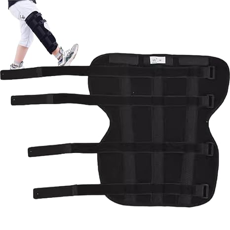 Knee Immobilizer for Kids Adjustable Knee Immobilizer with 3 Aluminium Alloy Plate Breathable Polyester Leg Brace with Fastening Tape, M, Decoraciones para jardines