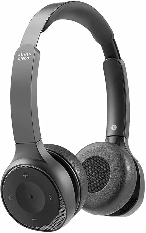 Cisco Headset 730 Wireless Dual On-Ear Bluetooth Headset with Case USB-A HD Bluetooth Adapter USB-A and 3.5mm Cable Carbon Black (HS-WL-730-BUNA-C)