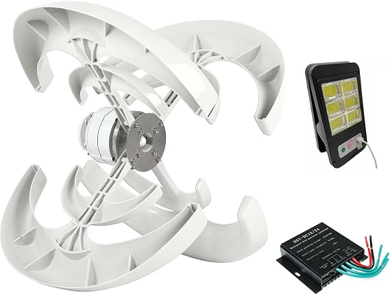 Wind Turbine Kit 3000W 4 Blade Vertical Axis Generator Alternator 12V/24V/48V Small Windmill Free Energy Band Controller and Solar Garden Light (Color : 3KW, Size : 48V)