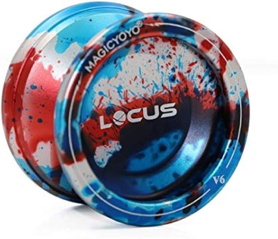 MAGICYOYO Locus V6 Yo-Yo - Aluminum Responsive YoYo - Great for Beginners (Red Blue Silver)