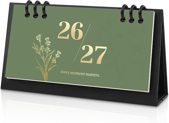KONVINIT Small Desk Calendar 2026-2027, 6.3" x 3.1", 2026 Desk Calendar - Runs From January 2026 Until December 2027, 24 Months Mini Desktop Calendar for School, Home and Office Supplies
