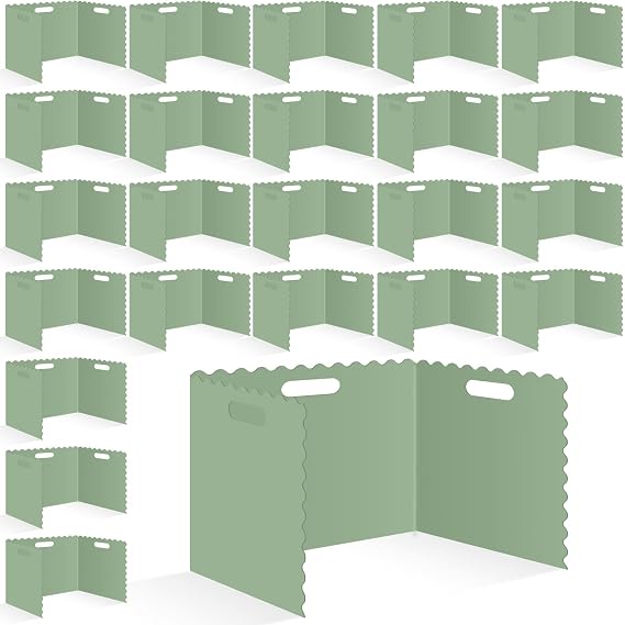 24Pcs Student Desk Privacy Boards Sage Green Classroom Desk Divider Shield Privacy Panel Folders Screen Partition for School Teacher Student Test