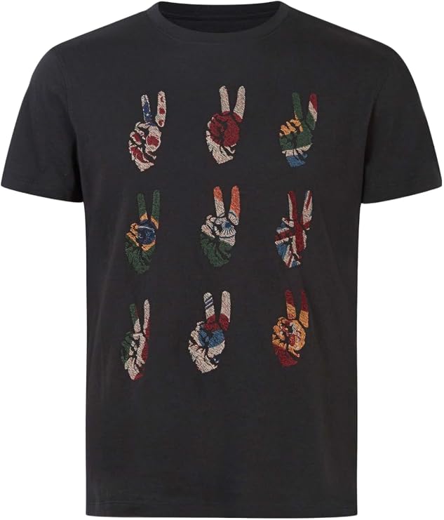 John Varvatos Mens Multi Peace Hand Tee