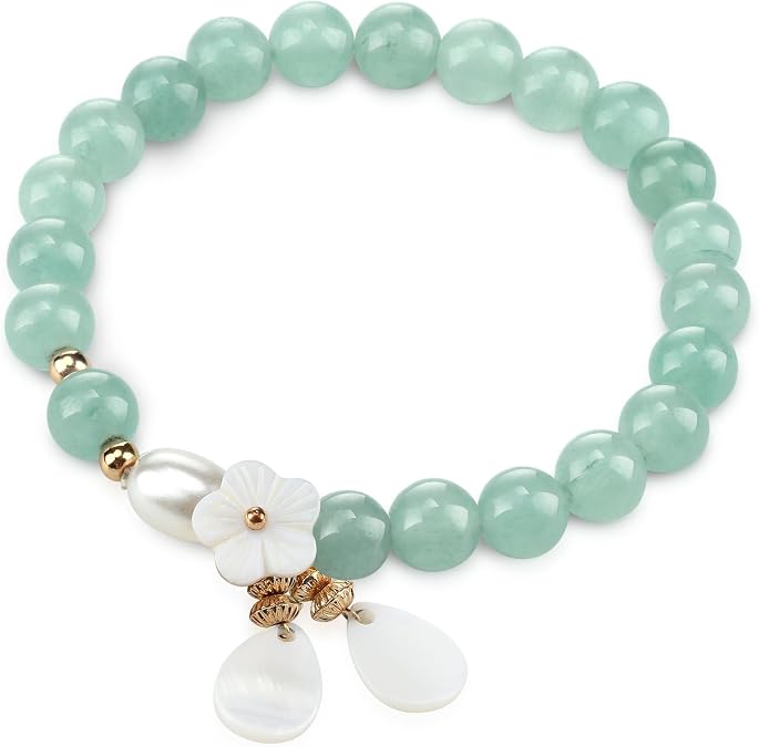 Landical 6.5'' Natural Jade Bangle Bracelet for Women Men