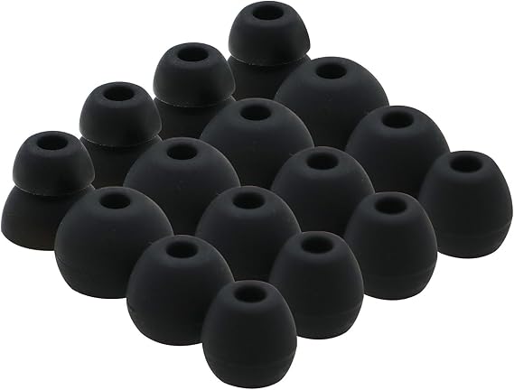 JNSA 16pcs Black Replacement Ear Tips Ear Buds Ear Gels for Beats by dr dre Powerbeat s Pro Eartips Earbuds Eargels for Powbeat Pro/Beat s Flex/Beat s X, SML &Double Flange, Black