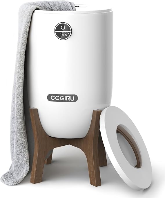 CCGIRU Luxury Towel Warmer Bucket, 20L Large Heated Towel Warmers for Bathroom with Timer, Auto Shut Off, Fits Up to Two 40"X70" Oversized Towels, Bathrobes, Blankets for Home, Spa