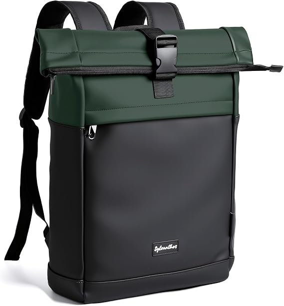Waterproof Backpack, Laptop Backpack for Men and Women with Anti-Theft Zipper, Expandable 18-25L, Rains Backpacks for Work,School, Business Trips - Green