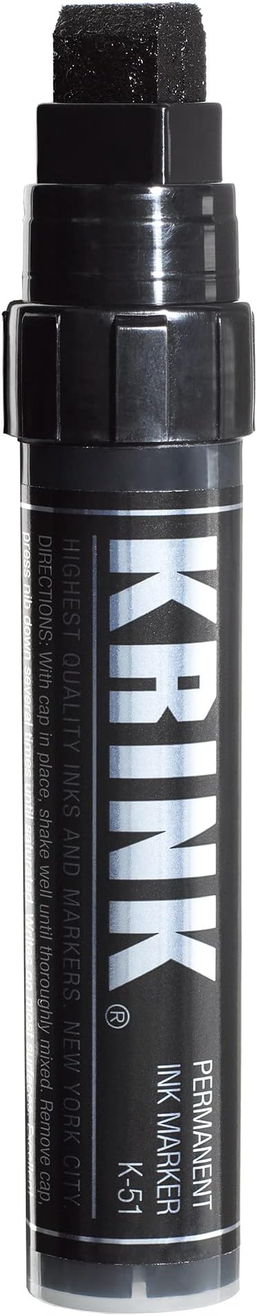 Krink K-51 Black Alcohol Based Marker, Handmade in USA, Precision Control Tip, Bold & Durable Ink, Ideal for Sign Making, Illustrations, Calligraphy